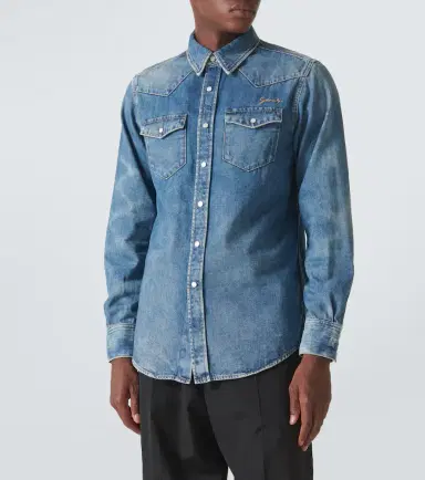Givenchy Logo embroidered denim shirt | Thumbnail 3
