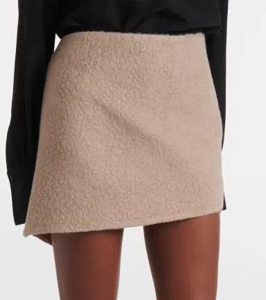 Givenchy Asymmetric alpaca and wool miniskirt | Thumbnail 2