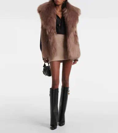 Givenchy Asymmetric alpaca and wool miniskirt | Thumbnail 4