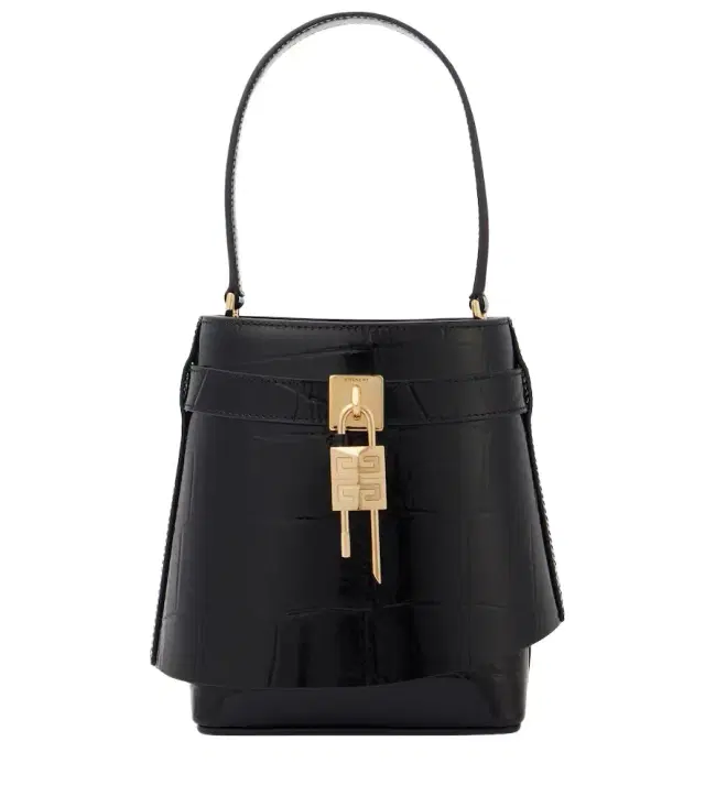 Shark Lock Medium leather bucket bag