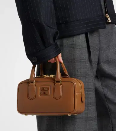 Miu Miu Arcadie Small leather tote bag | Thumbnail 4