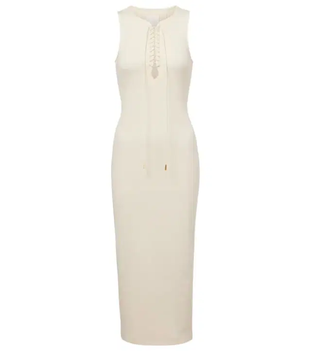 Ribbed-knit cotton midi dress