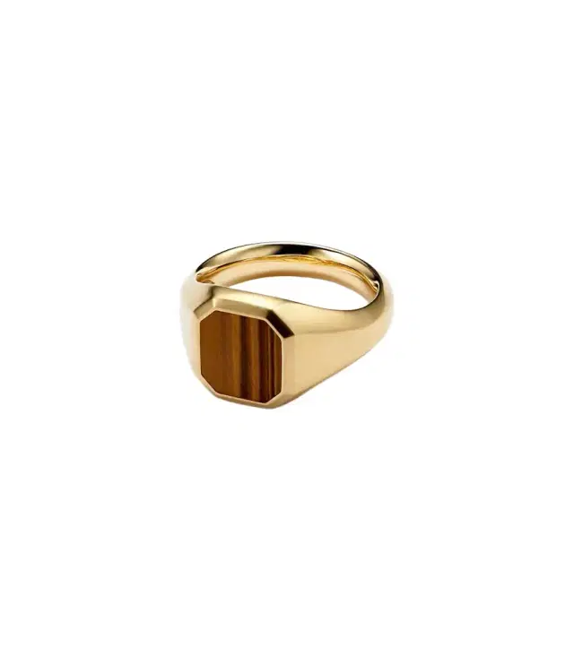 Streamline 18kt gold ring with tiger's eye