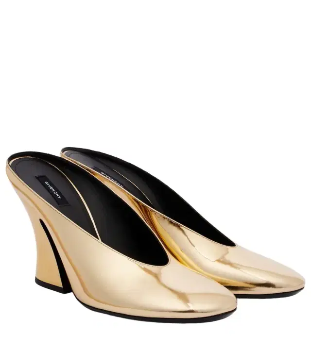 Givenchy Sculpted 95 mirrored leather mules