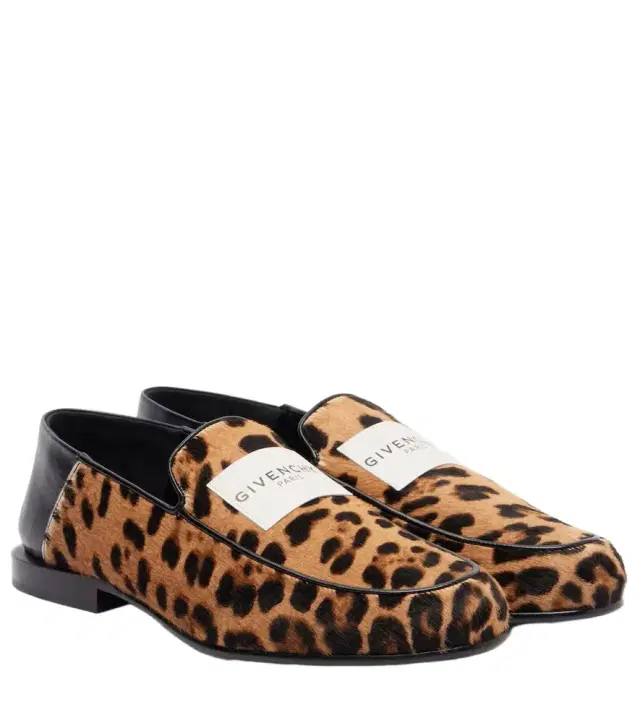 Givenchy Label leopard-print calf hair loafers