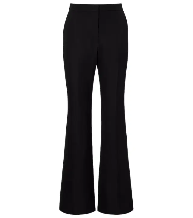 Mid-rise wool flared pants