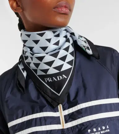 Prada Printed silk twill scarf | Thumbnail 4