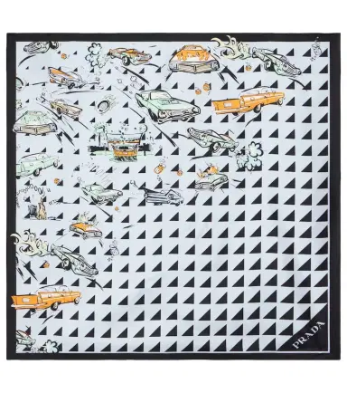 Prada Printed silk twill scarf | Thumbnail 1