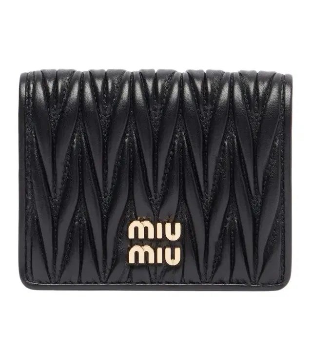 Miu Miu Logo matelassé leather wallet