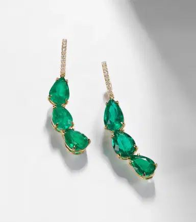 Anita Ko Anya 18kt gold drop earrings with diamonds and emeralds | Thumbnail 5 Anita Ko Anya 18kt gold drop earrings with diamonds and emeralds | Thumbnail 5
