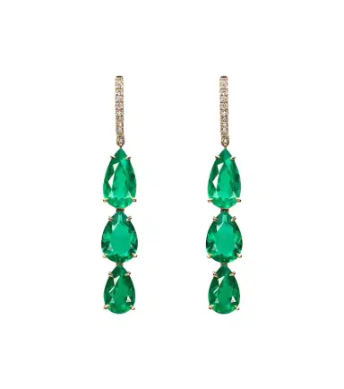 Anita Ko Anya 18kt gold drop earrings with diamonds and emeralds | Thumbnail 1 Anita Ko Anya 18kt gold drop earrings with diamonds and emeralds | Thumbnail 1