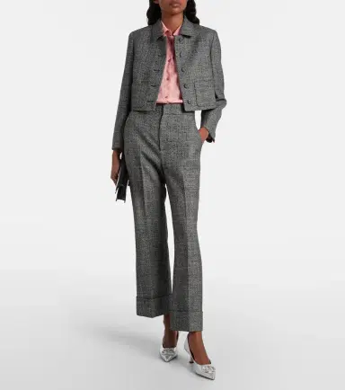 Gucci High-rise wool straight pants | Thumbnail 3 Gucci High-rise wool straight pants | Thumbnail 3