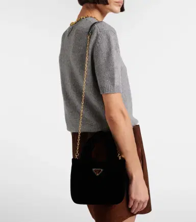Prada Mini velvet top-handle bag | Thumbnail 5