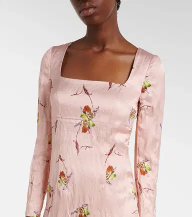 Emilia Wickstead Renne floral satin midi dress | Thumbnail 4