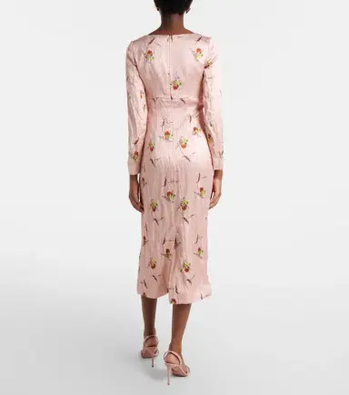 Emilia Wickstead Renne floral satin midi dress | Thumbnail 5