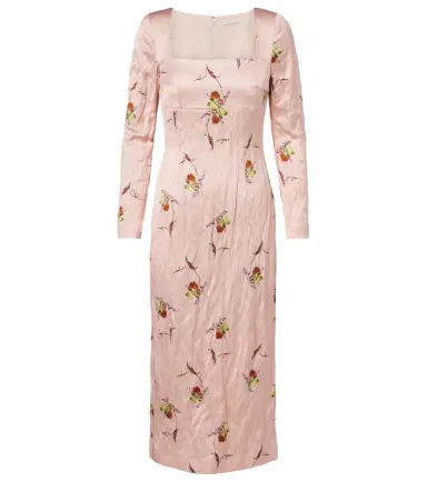 Emilia Wickstead Renne floral satin midi dress | Thumbnail 1