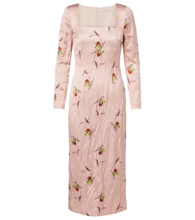 Renne floral satin midi dress