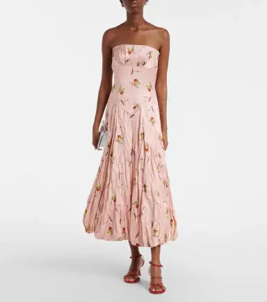Emilia Wickstead Kaia floral satin bustier dress | Thumbnail 2