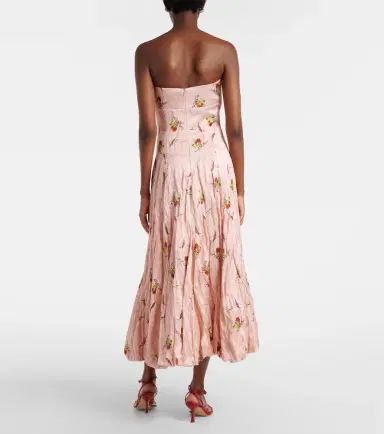 Emilia Wickstead Kaia floral satin bustier dress | Thumbnail 3