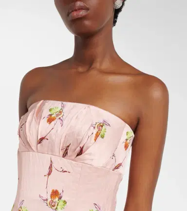 Emilia Wickstead Kaia floral satin bustier dress | Thumbnail 4