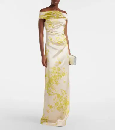 Erdem Floral off-shoulder duchess satin gown | Thumbnail 2 Erdem Floral off-shoulder duchess satin gown | Thumbnail 2