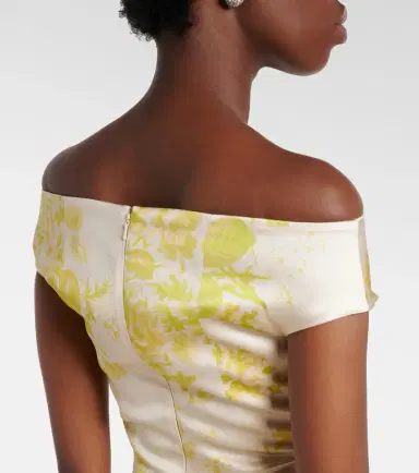 Erdem Floral off-shoulder duchess satin gown | Thumbnail 3 Erdem Floral off-shoulder duchess satin gown | Thumbnail 3