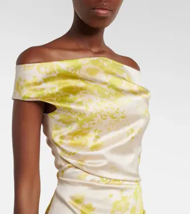 Erdem Floral off-shoulder duchess satin gown | Thumbnail 4 Erdem Floral off-shoulder duchess satin gown | Thumbnail 4