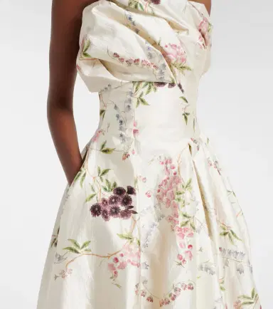 Erdem Draped floral satin cocktail dress | Thumbnail 2 Erdem Draped floral satin cocktail dress | Thumbnail 2