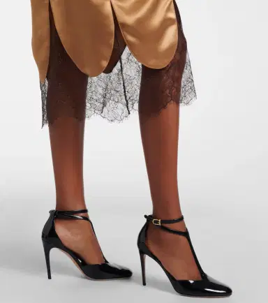 Ferragamo Lace-trimmed satin midi dress | Thumbnail 2 Ferragamo Lace-trimmed satin midi dress | Thumbnail 2