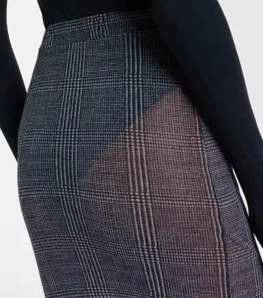 Elie Saab Checked sheer pencil skirt | Thumbnail 4 Elie Saab Checked sheer pencil skirt | Thumbnail 4