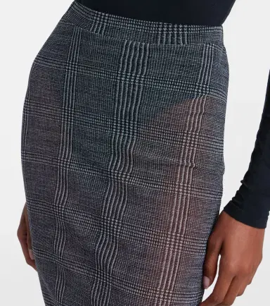 Elie Saab Checked sheer pencil skirt | Thumbnail 5 Elie Saab Checked sheer pencil skirt | Thumbnail 5