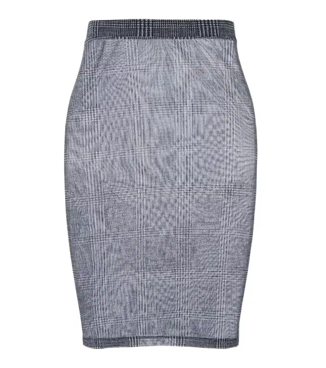 Checked sheer pencil skirt