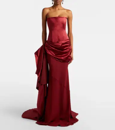Alex Perry Draped silk corset gown | Thumbnail 4