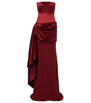 Alex Perry Draped silk corset gown | Thumbnail 1