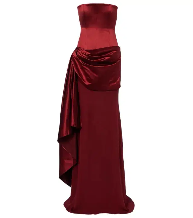 Alex Perry Draped silk corset gown