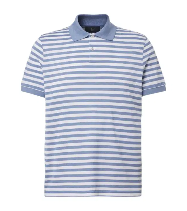 Striped silk and cotton polo shirt