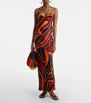 PUCCI Marmo and Fari caped silk twill gown | Thumbnail 4