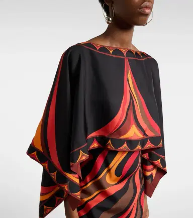 PUCCI Marmo and Fari caped silk twill gown | Thumbnail 5