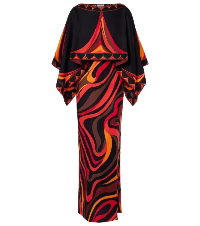 Pucci Marmo and Fari caped silk twill gown