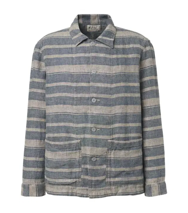 Striped linen overshirt