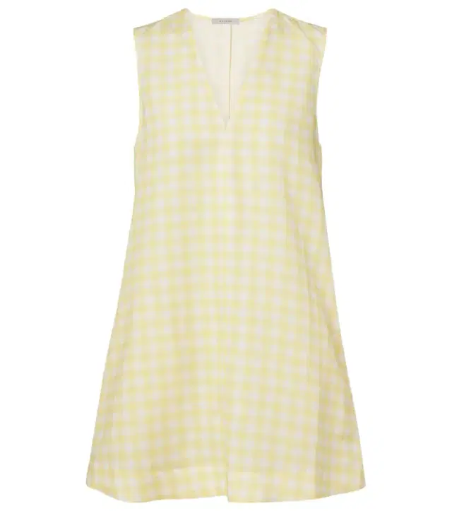 Gingham linen and cotton minidress