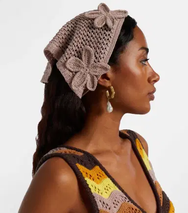 Bananhot Crochet floral-appliqué scarf | Thumbnail 2