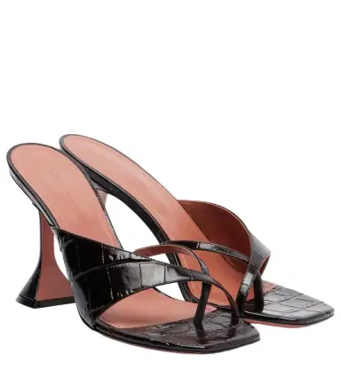 Amina Muaddi Shiona croc-effect leather mules | Thumbnail 1 Amina Muaddi Shiona croc-effect leather mules | Thumbnail 1