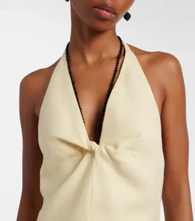 SIR Halterneck linen maxi dress | Thumbnail 4