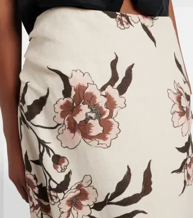 SIR Floral linen maxi skirt | Thumbnail 4