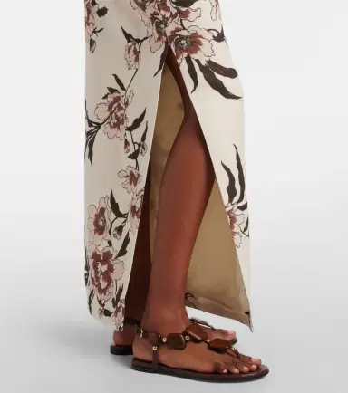 SIR Floral linen maxi skirt | Thumbnail 5