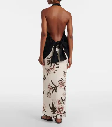 SIR Floral linen maxi skirt | Thumbnail 6
