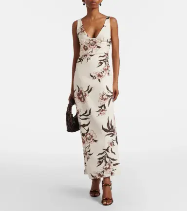 SIR. Floral linen maxi dress | Thumbnail 4