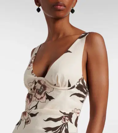 SIR. Floral linen maxi dress | Thumbnail 5