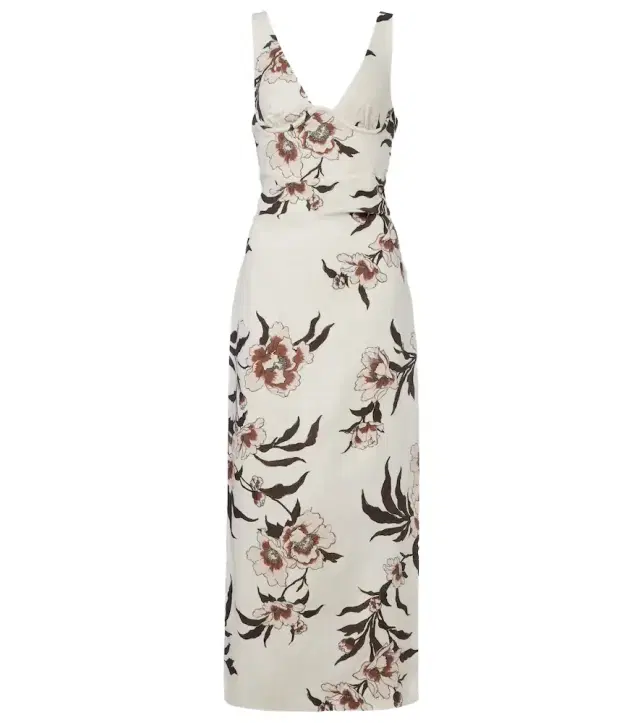 Floral linen maxi dress
